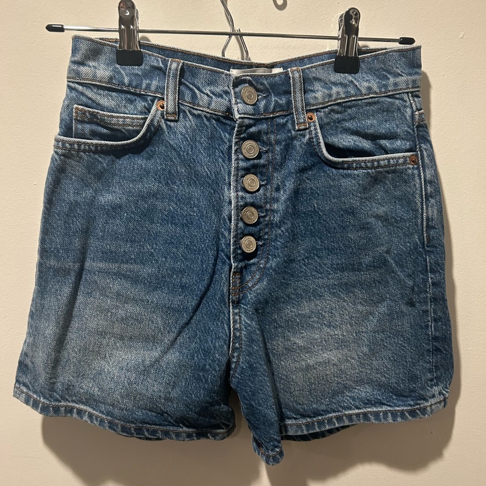 Reformation Amy Button Fly High Rise Jean Shorts